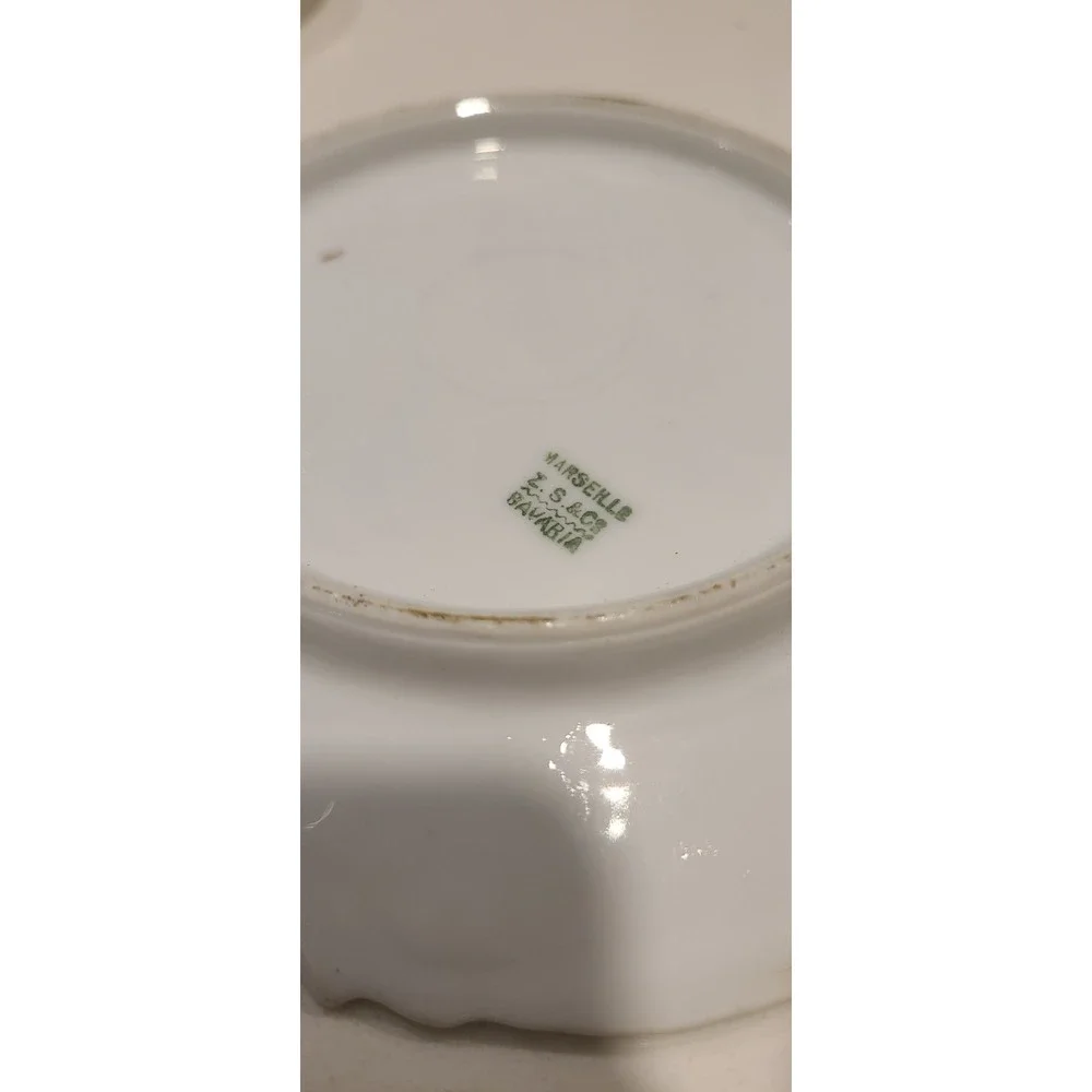 Z. S. & Co Bavaria Floral Marseille Handpainted Dessert/Pie‎ Plate Set Of 3 - Picture 3 of 3